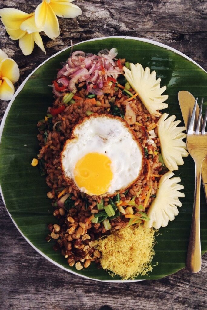 Taste nasi goreng in Bali, Indonesia